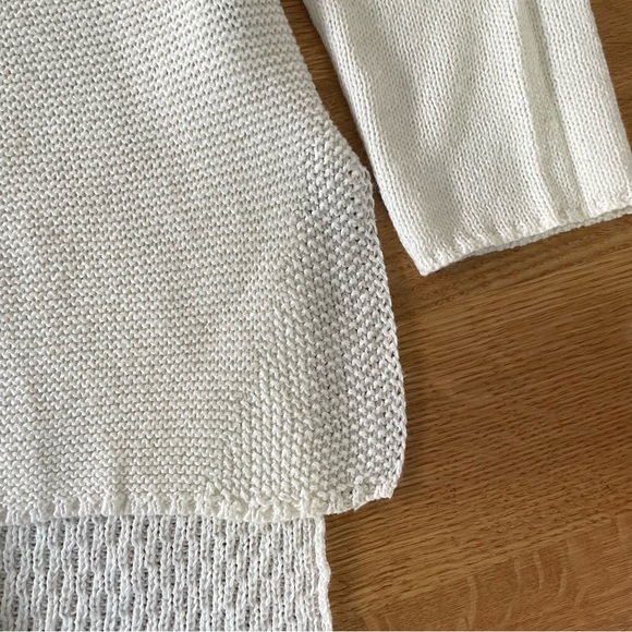 Prana Deedra Sweater White Cotton Long Tunic V-Neck Size XL - Picture 10 of 11